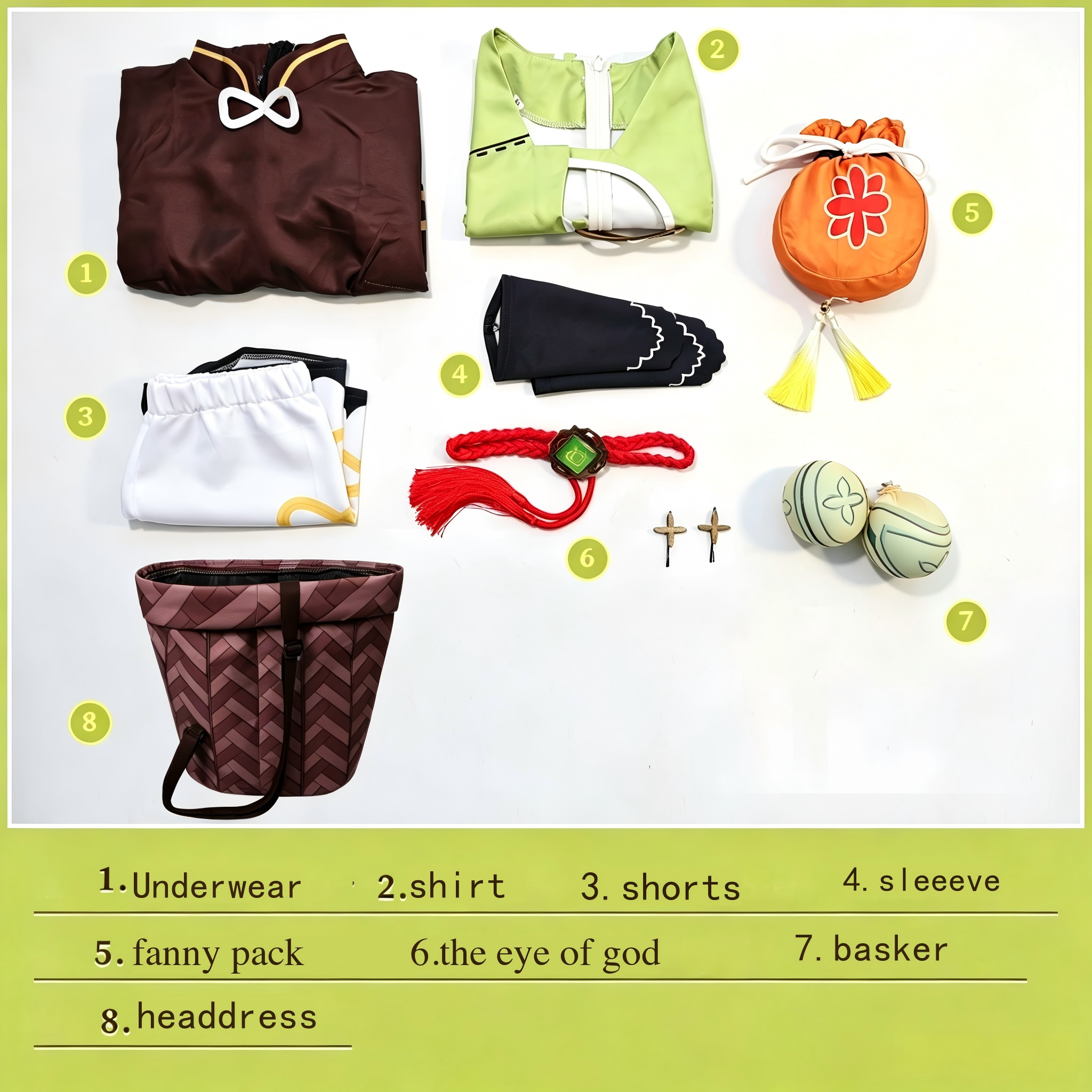 Genshin Impact Yaoyao Cosplay Costume for Women, Cute Lolita-Style Game Role-Playing Outfit with Basket