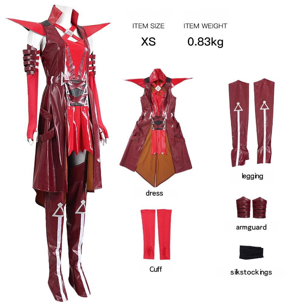 Women’s Anime Warrior Cosplay Costume – Red Battle Suit Outfit