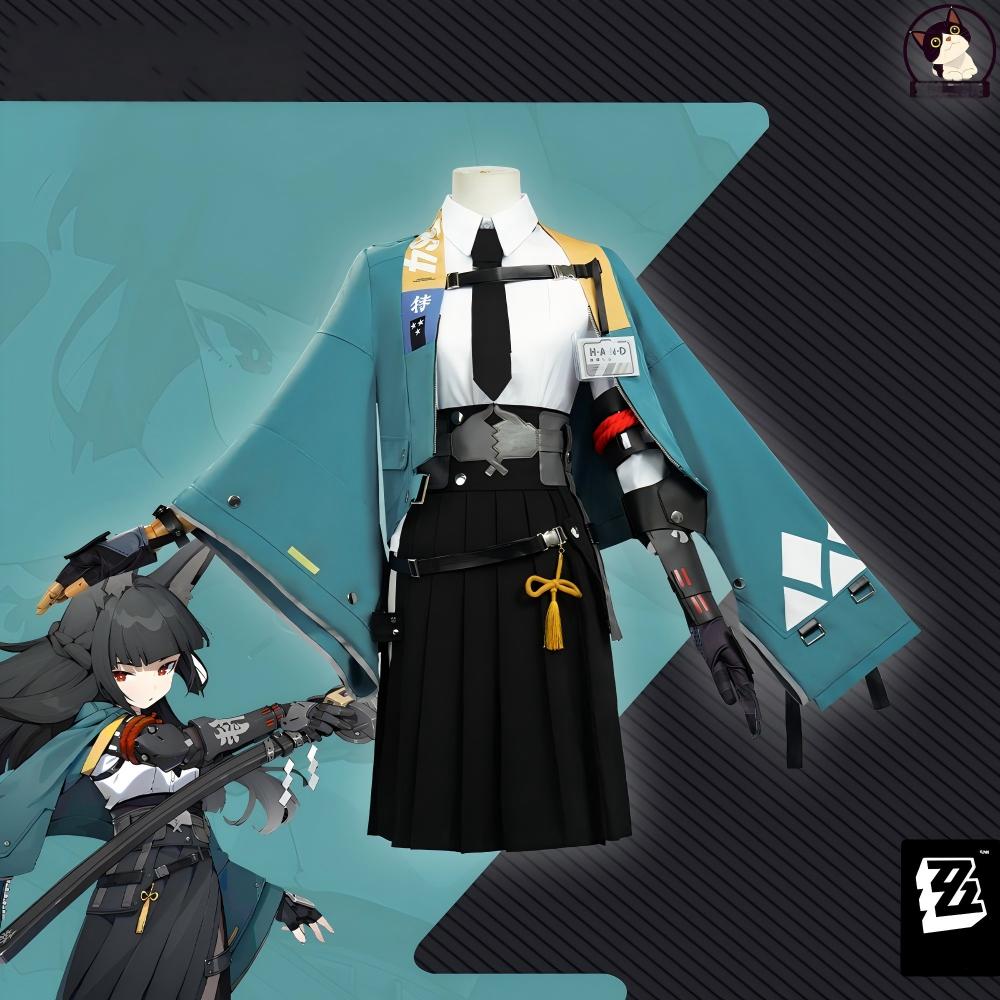 Cosplay costume of Hoshimi Miyabi from Zenless Zone Zero, Section 6 Anti-Air, anime-style game cosplay